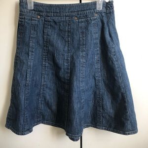 Knee length jean skirt